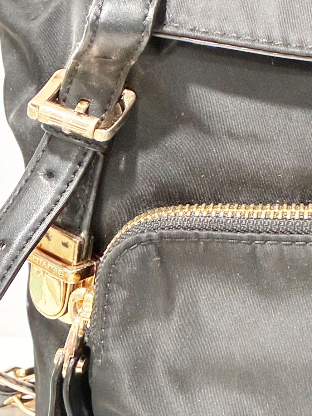 Michael Kors Nylon Beacon Back Pack Black Purse Handbag - Picture 2 of 5